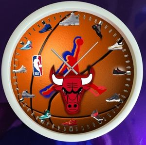 Bull rider basketball wall clock with led lights and remote